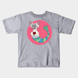 Sam the Siamese Purrmaid Kids T-Shirt